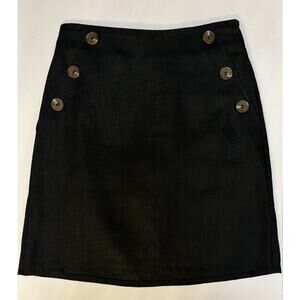 NWOT Tahari Womens Navy Blue Linen Skirt Skort XS A-Line Sailor Mini Pockets